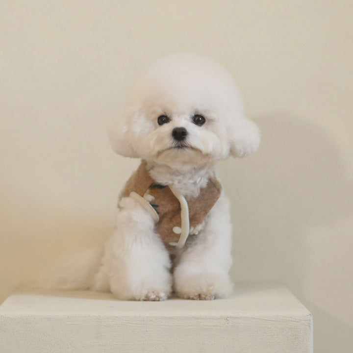 Warm Lamb Woolen Flower Vest Jacket