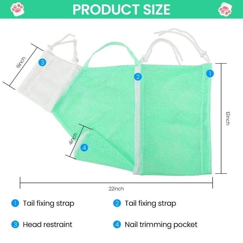Cat Grooming Shower Bag Mesh Adjustable