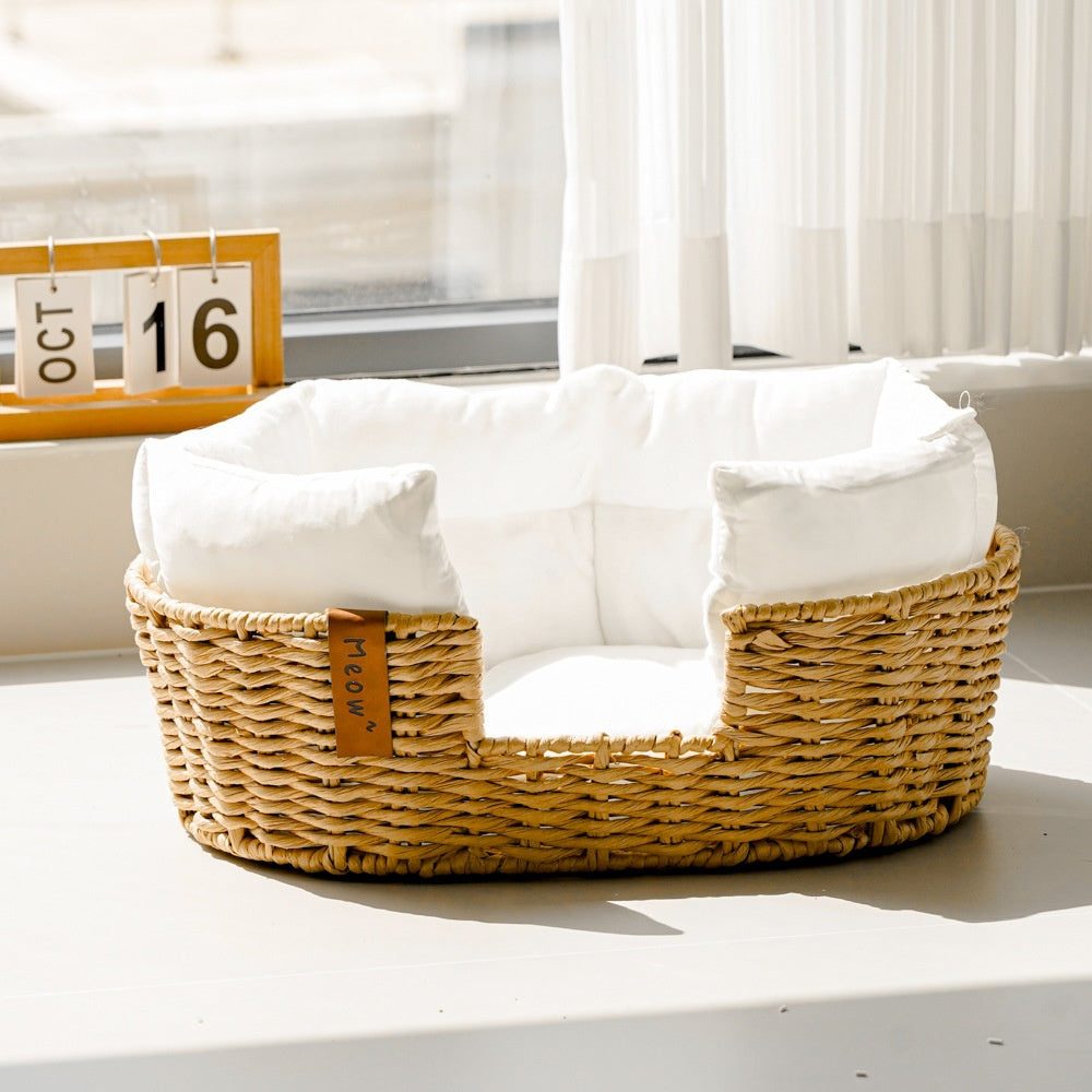 Hand-woven Warm Rattan Basket Pet Nest