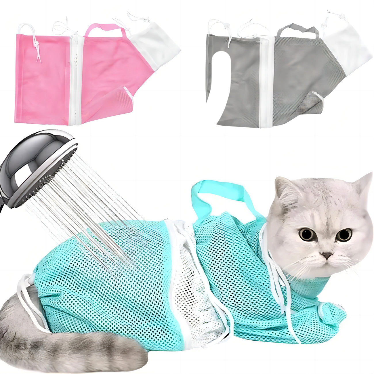 Cat Grooming Shower Bag Mesh Adjustable