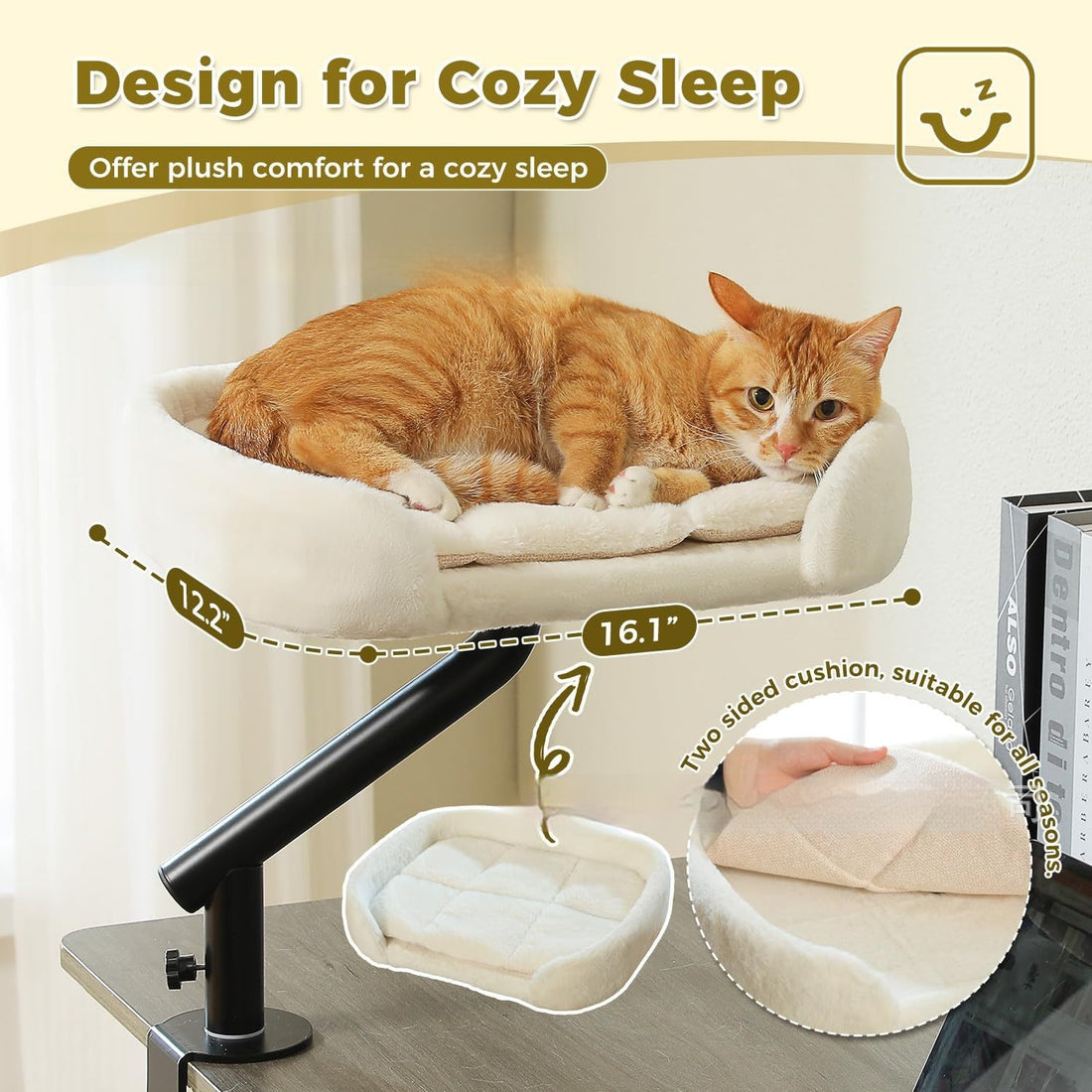 Desktop Cat Bed With Rotating And Adjustable Height