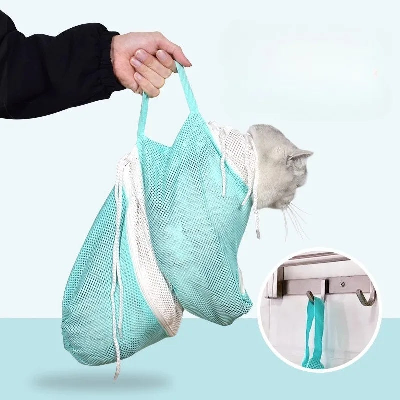 Cat Grooming Shower Bag Mesh Adjustable