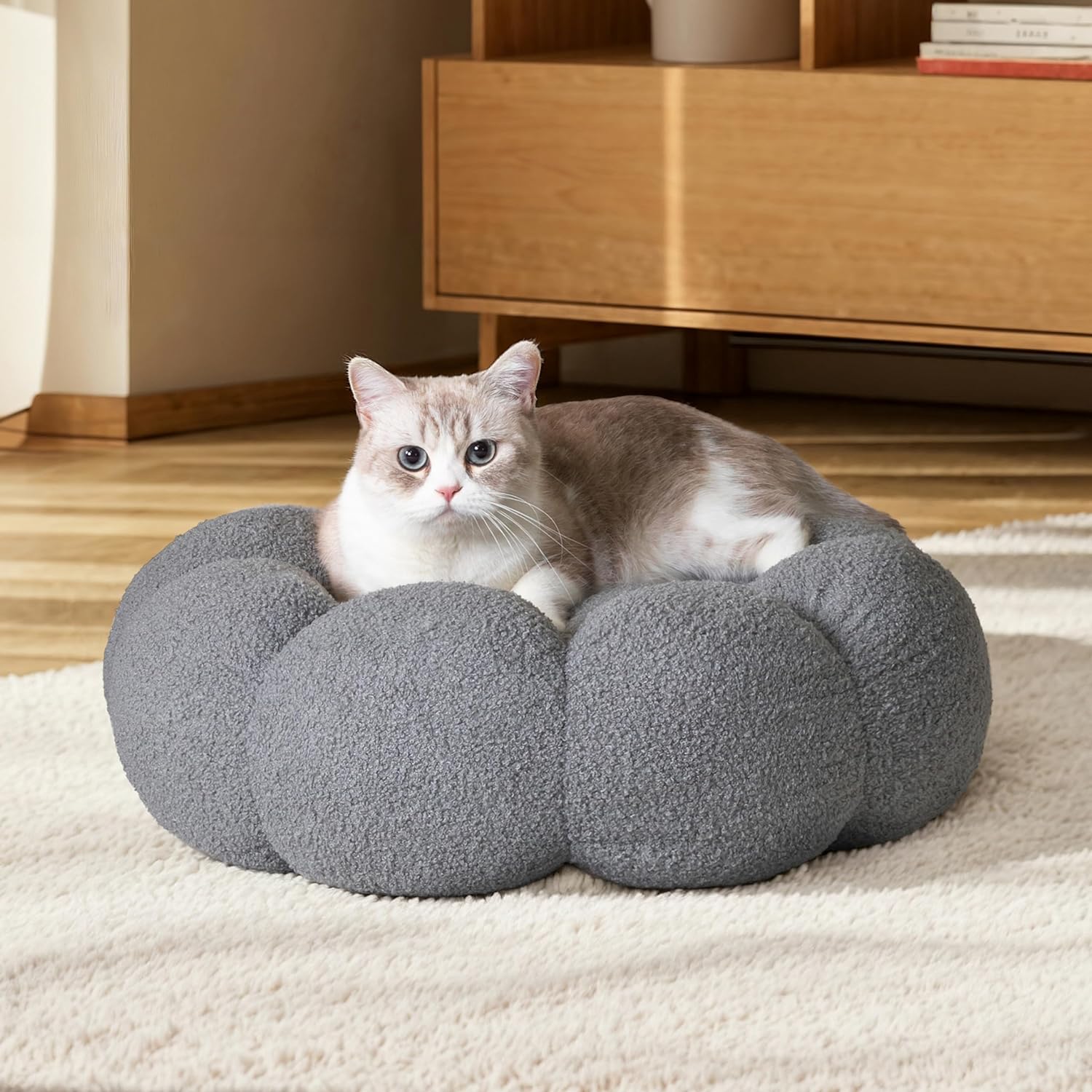 Calming Cat Beds For Indoor Cats Fluffy Flower